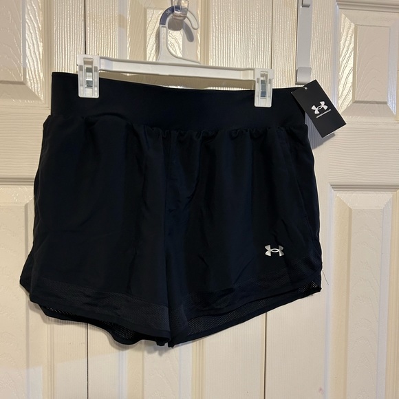 Under Armour Womens Launch Stretch Woven Shorts Black Size L MSRP $35 - Picture 2 of 8
